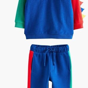NEXT 2 piece Kids Blue Colorblock sweatsuit